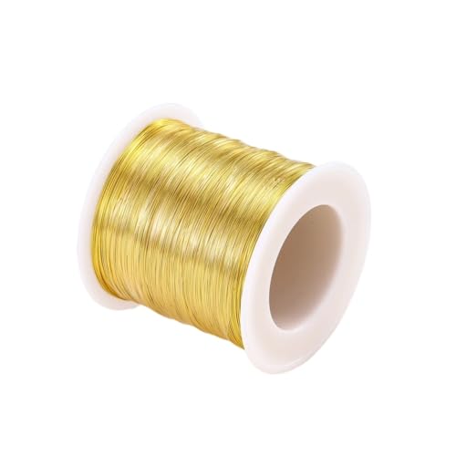 XIAWEBO Copper Wire Kupferdraht for DIY handgefertigten Schmuck Machen liefert Schmuck Zubehör Perlen Materialien Draht(Gold1,0.2mm x 5meters) von XIAWEBO