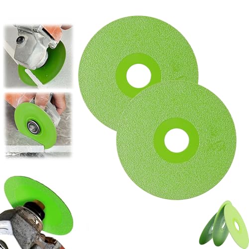 XIBHDN Diamond Chamfered Saw Blade,Rock Slab Grinding Disc,Glass Cutting Disc,Porous Widened Cutting Blades,Indestructible Disc for Grinder, for Ceramic Tile, Marble Edge Trimming (2PCS) von XIBHDN