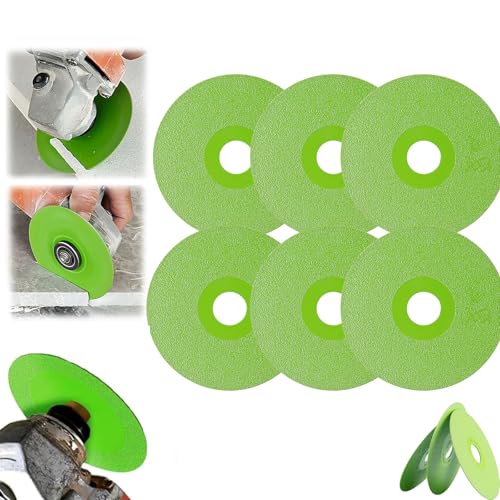 XIBHDN Diamond Chamfered Saw Blade,Rock Slab Grinding Disc,Glass Cutting Disc,Porous Widened Cutting Blades,Indestructible Disc for Grinder, for Ceramic Tile, Marble Edge Trimming (6PCS) von XIBHDN