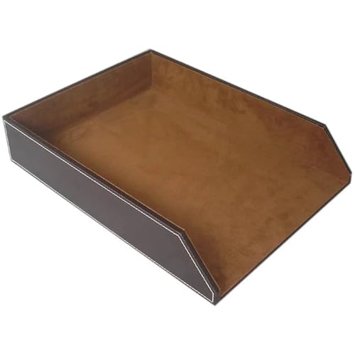 Briefablage Briefablage, PU-Leder-Sammlung, Briefablage, Dokumentenschreibtisch, stapelbare Bürodatei Für Zuhause(Brown) von XIEHYA