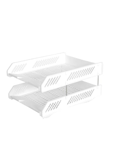 Briefablage Briefablage, Schreibtischzubehör, Ablage-Organizer, Schreibtisch-Aktenhalter, Schwarz, Briefpapier-Sortierer, Büro-Desktop-Halter, stapelbare Ablagen Für Zuhause(White) von XIEHYA