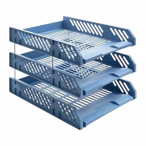 Briefablage Stapelbarer Schreibtisch-Organizer mit 3 Ebenen, Papier-Briefablage, Schreibtisch-Organizer for Akten und Dokumente, Aufbewahrungszubehör for das Büro Für Zuhause von XIEHYA