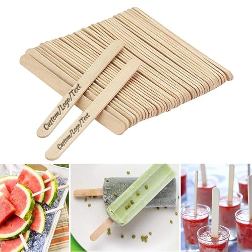 XIESHANG Personalisierte Stieleisstäbchen, lasergraviert, benutzerdefinierte Holznamen, Kuchen-Stifte, handgefertigte DIY-Harz-Form, Holz, Eis-Pop-Sticks, Werkzeug zur Herstellung von Eis am Stiel von XIESHANG