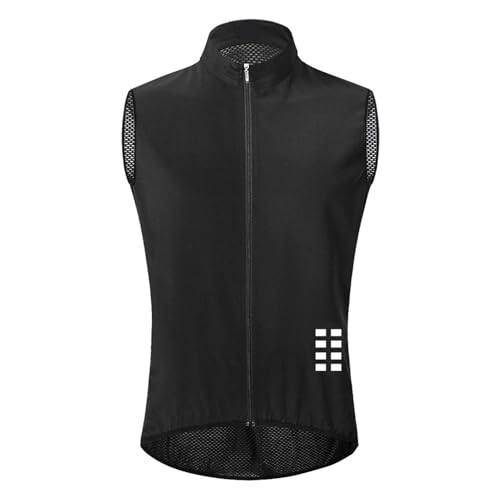 XIEweiZHI Fahrradweste Herren Reflektierende Fahrradweste aus Netzstoff, Winddicht, leicht, ärmellos, atmungsaktiv, Radsportbekleidung(Black,3XL) von XIEweiZHI