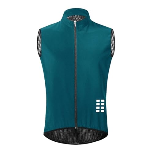 XIEweiZHI Fahrradweste Herren Reflektierende Fahrradweste aus Netzstoff, Winddicht, leicht, ärmellos, atmungsaktiv, Radsportbekleidung(Blue,2XL) von XIEweiZHI