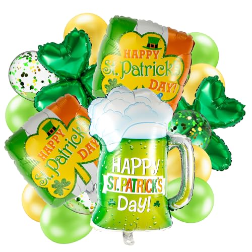 17st St. Patrick's Day Ballongirlande, Girlande St. Patrick's Day Folienballons Shamrock Folienballons St. Patrick's Day Partyballons für Geburtstag Hochzeit Irische Party Dekoration von XIHIRCD