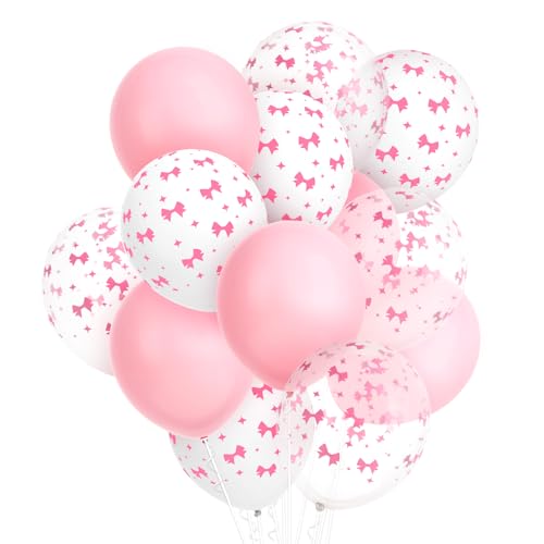 24St Schleifen Ballon, 30,48cm Latex Ballon Schleife Rosa Schleifen Themenballons Schleifen Deko Geburtstag ballon für Hochzeit Schulabschluss Gender Feier Junggesellenabschied (Stil 1) von XIHIRCD