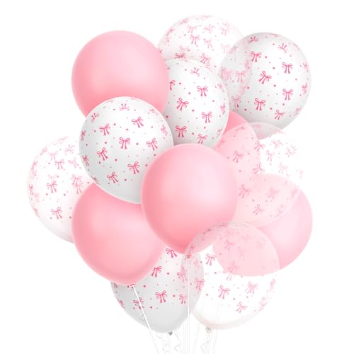 24St Schleifen Ballon, 30,48cm Latex Ballon Schleife Rosa Schleifen Themenballons Schleifen Deko Geburtstag ballon für Hochzeit Schulabschluss Gender Feier Junggesellenabschied (Stil 2) von XIHIRCD