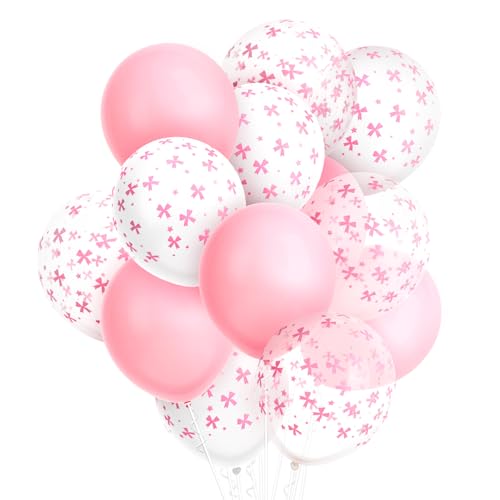 24St Schleifen Ballon, 30,48cm Latex Ballon Schleife Rosa Schleifen Themenballons Schleifen Deko Geburtstag ballon für Hochzeit Schulabschluss Gender Feier Junggesellenabschied (Stil 3) von XIHIRCD