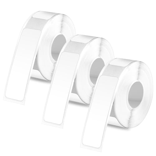 3 Rollen Etikettenband für Phomemo D30, 12x40mm Selbstklebendes Etikettenband Thermopapier Aufkleber Rolle Thermoetiketten für Büro Zuhause Schule Zubehör (Weiß) von XIHIRCD