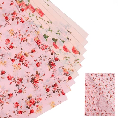 30 Blatt Blumen Seidenpapier, 50x35cm Seidenpapier Verpackungsmaterial 3 Stile Dekoratives Seidenpapier für Weihnachten Hochzeit Geburtstag Party Basteln Verpacken (Rosa) von XIHIRCD