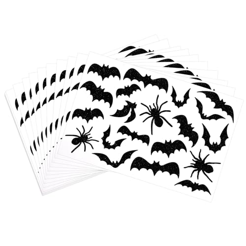 300St Halloween Fledermaus Aufkleber, Schwarze Fledermaus Etiketten Selbstklebend Wasserfest Halloween Aufkleber für Karten Einladungen Versiegelungen Dekorationen Halloween Partygeschenke von XIHIRCD