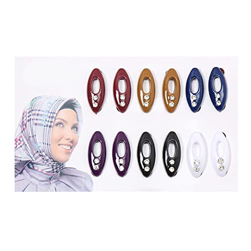 12 Stück Hijab-Nadeln, glatte Clips, halten Nadeln, gemischte Farben, für Schals, Blusen von XINAJUND