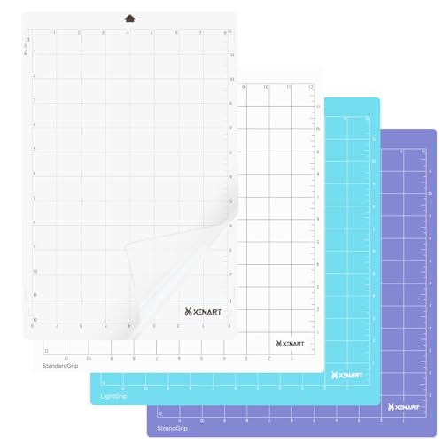 XINART Schneidematte für Silhouette Cameo 5/4/3/2/1, (12x12 Zoll x3 Stück,8x12 Zoll x1 Stück) VarietyGrip Sticky Cricket Vinyl Zubehör Ersatz-Schneidematten für Silhouette Cameo von XINART