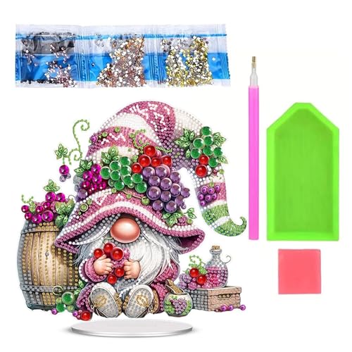 XINBAIJI DIY Diamond Painting GNOME, 5d DIY Diamond Painting Tischdeko Diamant Malerei Kunst Set, Kobold Diamant Malerei Für Anfänger, Erwachsene, Kinder Zuhause Deko (Stil B) von XINBAIJI