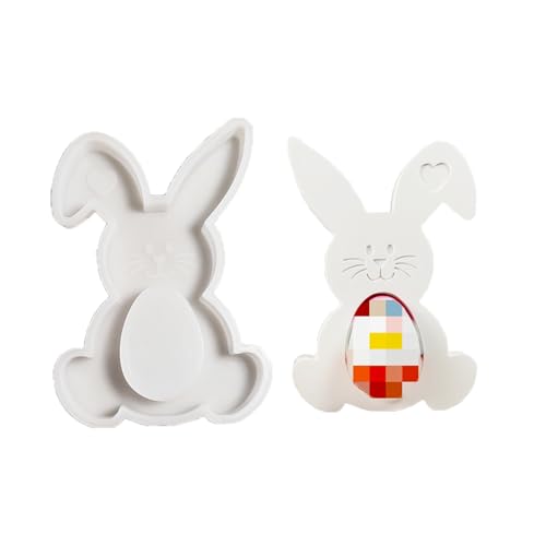 XINBAIJI Silikonformen Gießformen Ostern Hasen Silikonform, 3D Osterhase Kerzenformen Hasenform Für Ostern, DIY Silikon Gießform Für Duftkerzen Seife Heimdekoration (Skelett Hase) von XINBAIJI