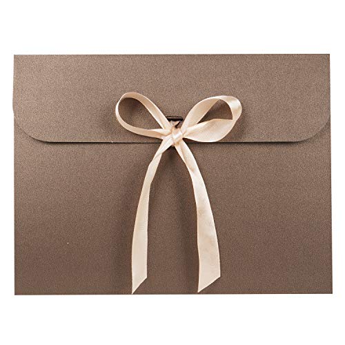 Umschläge 10 Stück Briefumschlag Groß Geschenkumschläge mit Schleife Geschenkverpackung Schal Geschenkkarton Seidenband Geschenkkarte Hochzeit Geschenktasche Valentinstag Papiertüte Geburtstag von XINCHI