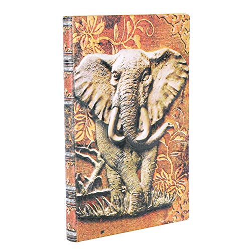 Notizbuch 3D Geprägt Notizblock A5 Tagebuch 64K Schreibblock Vintage Notizheft Blume Schreibbuch Elefant Reisetagebuch Liniert Notebook PU Leder Skizzenbuch Retro Schreibheft Selberschreiben Ideenbuch von XINCHIUK