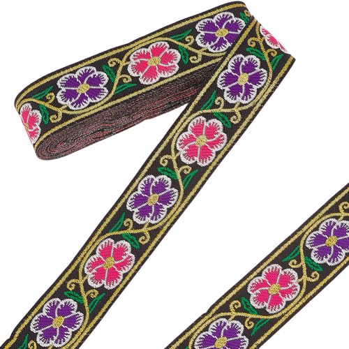 Vintage Jacquardband, Besätze for dekorativen Nähen, Jacquard-Blumenband im ethnischen Stil von XINCXIN