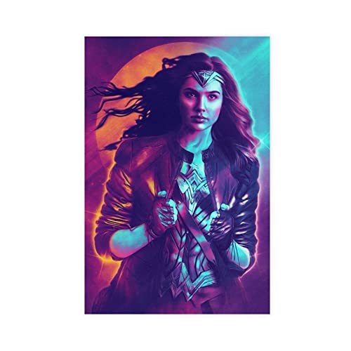 Classic Wonder Woman Diana Prince Gal Gadot Movie Heroine 29 Leinwandposter Wandkunst Dekor Druck Bild Gemälde für Wohnzimmer Schlafzimmer Dekoration ungerahmt: 60 x 90 cm von XINGBA