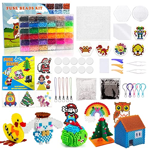 12000 Bügelperlen Set Steckperlen in Sortierbox Kinder DIY Perlen für Bügelperlen Platte als Kinder Geschenk (5 mm, 36 Farben) von XINGGANG