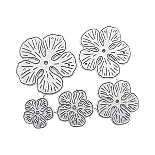 5 Stücke Blumen Blütenblätter 3D Prägung Metall Stanzformen Schablone Scrapbook Vorlage von XINGLIDA