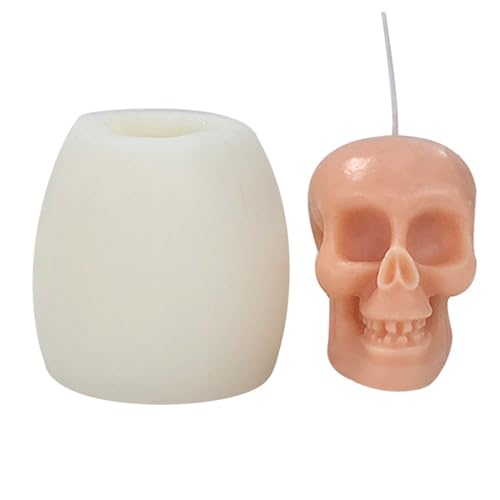 XINGLIDA 3D-Totenkopf-Kerzenformen, Silikonformen, Halloween-Formen, Duftkerzengussformen für Fondant-Kuchendekorationen von XINGLIDA