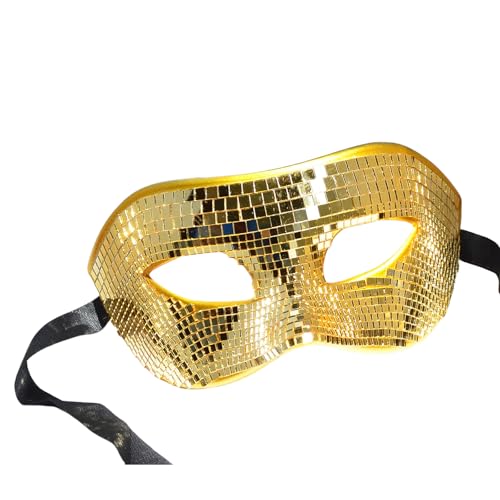 XINGLIDA Auffällige Glitzernde Maske. Stilvolle Partymaske Mit Glaseinlage Und Glasperlen Für Tanzpartys Und Feiern von XINGLIDA