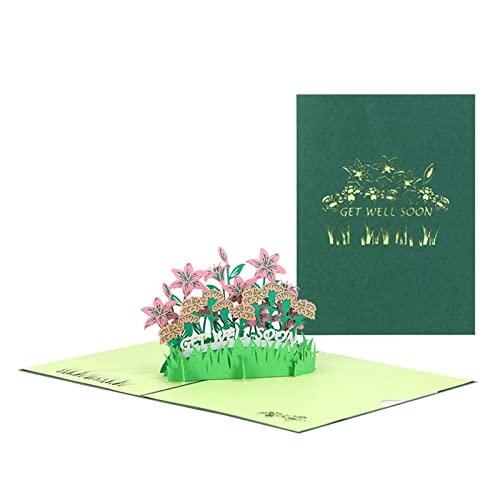 XINGLIDA Blumengrüße Frühlingskarte Karte Für Erntedankfest Hochzeitstag Handgemachte Blumen-3D Karte Für Freund von XINGLIDA