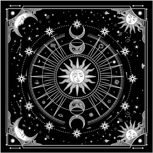 XINGLIDA Quadratisches Flanell Tarot Tuch Brettspiel Pad Astrologische Orakel Pad Tischdecke Kartenmatte Wahrsagerei Tischdecke von XINGLIDA