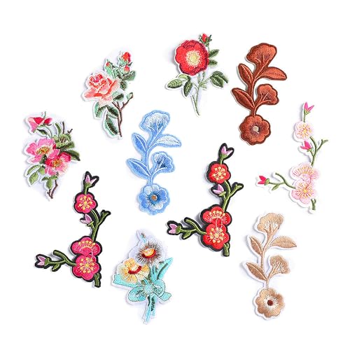 ​​​​​​10 Stück Kawaii Cartoon Pflanzen und Blumen Aufbügler Flicken 5,1–10,2 cm niedliche Dekor-Patches für Rucksäcke, Stickapplikation, ästhetische Sachen für Kleidung, Jacken, Jeans, Hüte von XINGNIAO