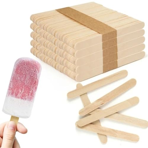 XINGXINLIAN 100 Stück Holzstäbchen, Eisstiele Holz, Eisstiele aus Holz zum Basteln, Bastelhölzer Vielseitig Einsetzbar beim Basteln, Stäbchen Holz, Holzspatel Holzspachtel DIY Handwerk von XINGXINLIAN