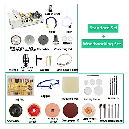 Tragbar - 850W Jade Poliermaschine 5 IN 1 Mini Tischkreissäge Desktop Poliermaschine DIY Holzbearbeitung Schmuck Tischschleifer Polierer(Generation 3) von XINHAN