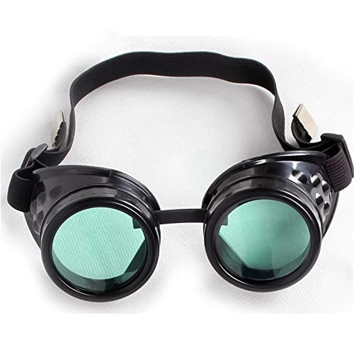 XINQIK Brille Steampunk Brille Damen Retro Gothic Brille Rave Party Deko Brille Party-Kopfbedeckungen, Brillen und Accessoires(Cyan-blue) von XINQIK