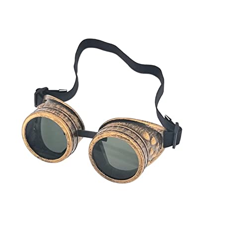 XINQIK Mode Steampunk Motorradbrille Fahrerbrille Schutzbrille for Cosplay Halloween Dekorationen Party-Kopfbedeckungen, Brillen und Accessoires(Brass) von XINQIK