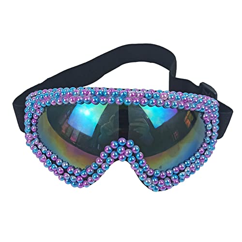 XINQIK Musikfestival Karneval Steam Cyberpunk Diamond Pearl Pilotenbrille Party-Kopfbedeckungen, Brillen und Accessoires(01) von XINQIK