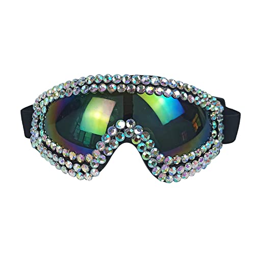 XINQIK Musikfestival Karneval Steam Cyberpunk Diamond Pearl Pilotenbrille Party-Kopfbedeckungen, Brillen und Accessoires(02) von XINQIK
