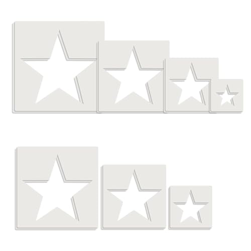 XINSUO® Sternschablonen,Large Star Stencil,Schablone mit Sternmotiv,Reusable Plastic Star Stencils,Sternschablonen Wand zum Malen,Geeignet für Heimdekoration,DIY Handgefertigtes Design（14 Stück） von XINSUO