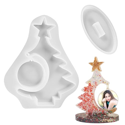 3D Weihnachtsbaum Kerzengießform Weihnachtsbaum Fotorahmen Epoxidharzform Groß Epoxidharz Formen für Dekorationen DIY Basteln handgemachte Geschenke von XINTANGXIA