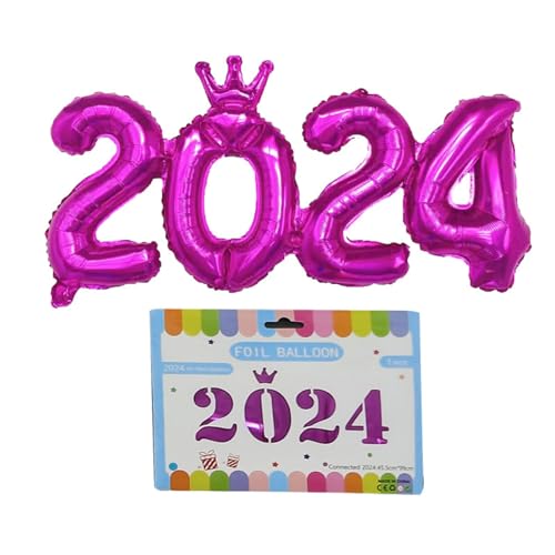 Folienballon 2024, Zahlenballon für Festivals, Dekorationen, Abschlussfeier, Dekoration, Festival, Partyzubehör, schafft lustige Atmosphäre, Silberballon von XINYIN