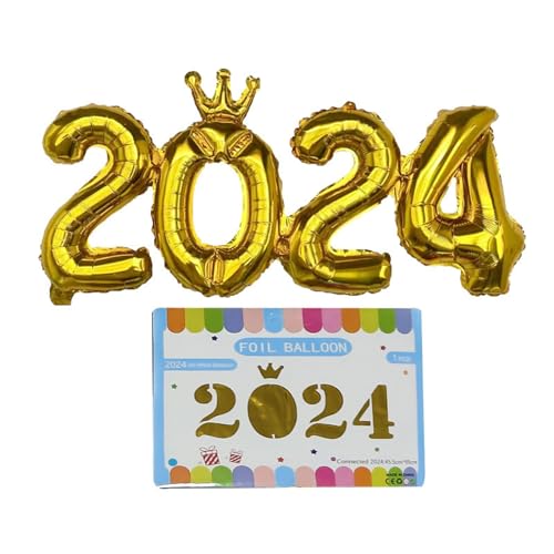 Folienballon 2024, Zahlenballon für Festivals, Dekorationen, Abschlussfeier, Dekoration, Festival, Partyzubehör, schafft lustige Atmosphäre, Silberballon von XINYIN