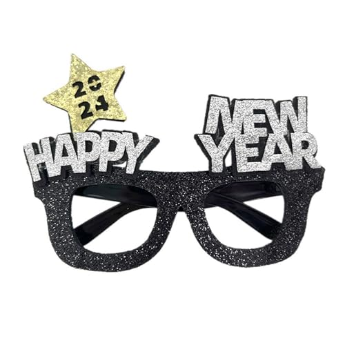 XINYIN Glitzernde Neujahrsbrille, lustige Cosplay-Brille, Foto-Requisiten für Weihnachten, Neujahr, Party, Verkleidung, Brillenrahmen, Dekoration, festliche Brillen von XINYIN