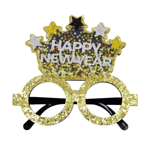 XINYIN Glitzernde Neujahrsbrille, lustige Cosplay-Brille, Foto-Requisiten für Weihnachten, Neujahr, Party, Verkleidung, Brillenrahmen, Dekoration, festliche Brillen von XINYIN
