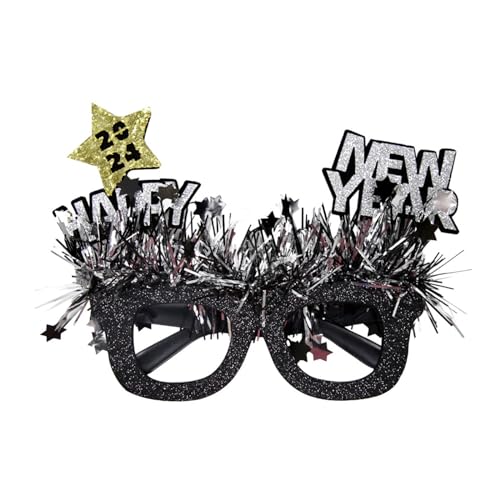 XINYIN Glitzernde Neujahrsbrille, lustige Cosplay-Brille, Foto-Requisiten für Weihnachten, Neujahr, Party, Verkleidung, Brillenrahmen, Dekoration, festliche Brillen von XINYIN