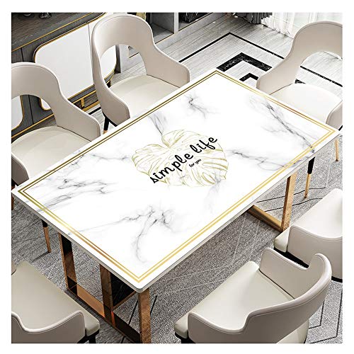 XINYUL PVC Tischdecke Weiches Glas Tischfolie Schutzfolie Folie Wasserdicht Ölbeständig Plastik Tischset Verbrühungshemmend Couchtisch Pad Marmoroptik, 20 Größen (C,60x120cm) von XINYUL