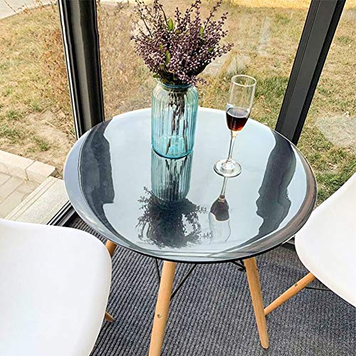 XINYUL Runde Tischdecke Transparent PVC Couchtischmatte Wasserdicht Verbrühungshemmend Ölbeständig Waschfrei Weiches Glas Tischunterlage (3.0MM,130CM) von XINYUL