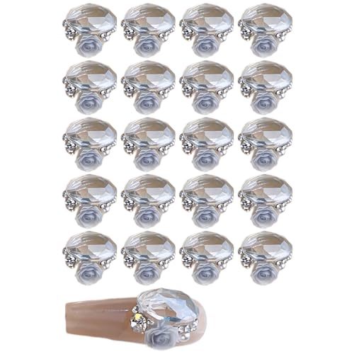 4 Stück mehrförmige Nagelblumen-Nägel, rechteckig, Nagel-Strasssteine, Kunstdekorationen für Acrylnägel, 4 Stück, Nagelkunst, Kristall-Nagelnägel, Kunstdekorationen von XINgjyxzk