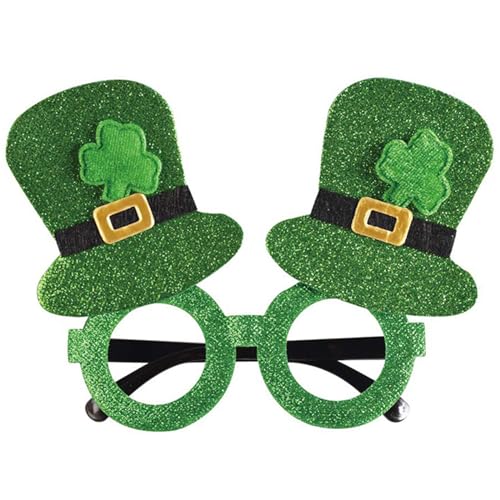 XINgjyxzk Patrick's Day Kleeblatt-Brille, grün, Vier Kleeblätter, Sonnenbrille, Patrick's Day, Zubehör für Patrick's Day, Dekorationen, Grünkleeblatt-Sonnenbrille von XINgjyxzk