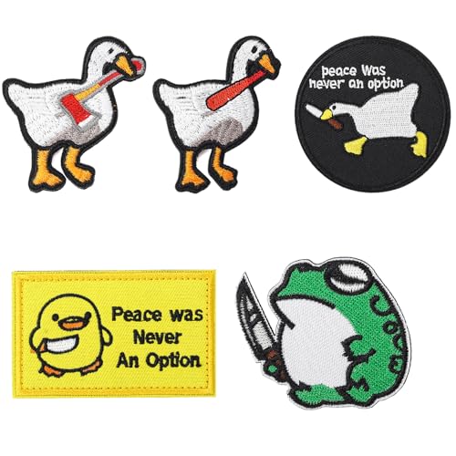 5 Stück Patches Klett Lustig Enten GäNse Frosch Velcro Patch Lustige Enten Taktischer Lustig Klett Patches Ente Lustig Patches Patch Tier Klett für Rucksäcke, Jacken, Jeans, Aufkleber Abzeichen von XIONGXIAOZHI