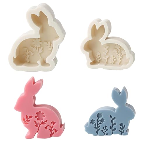 Gießformen Silikon Ostern Osterhase Silikonform Ostern Hase Gießformen Silikon Gießform Hase 3D Ostern Kaninchen Silikonformen Gießformen Für Diy Basteln, Ostergeschenke (2 Stück) von XIONGXIAOZHI